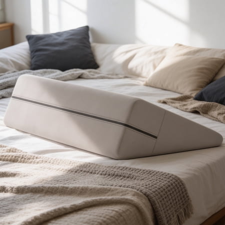 Avana Micro-Velvet Slant 7” Height - Firm Density Bed Wedge & Pillow for Back and Knee Support
