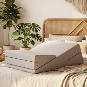 Avana Micro-Velvet Slant Combo 12 & 7 Height - Firm Density Bed Wedge & Pillow Set for Back and Knee Support