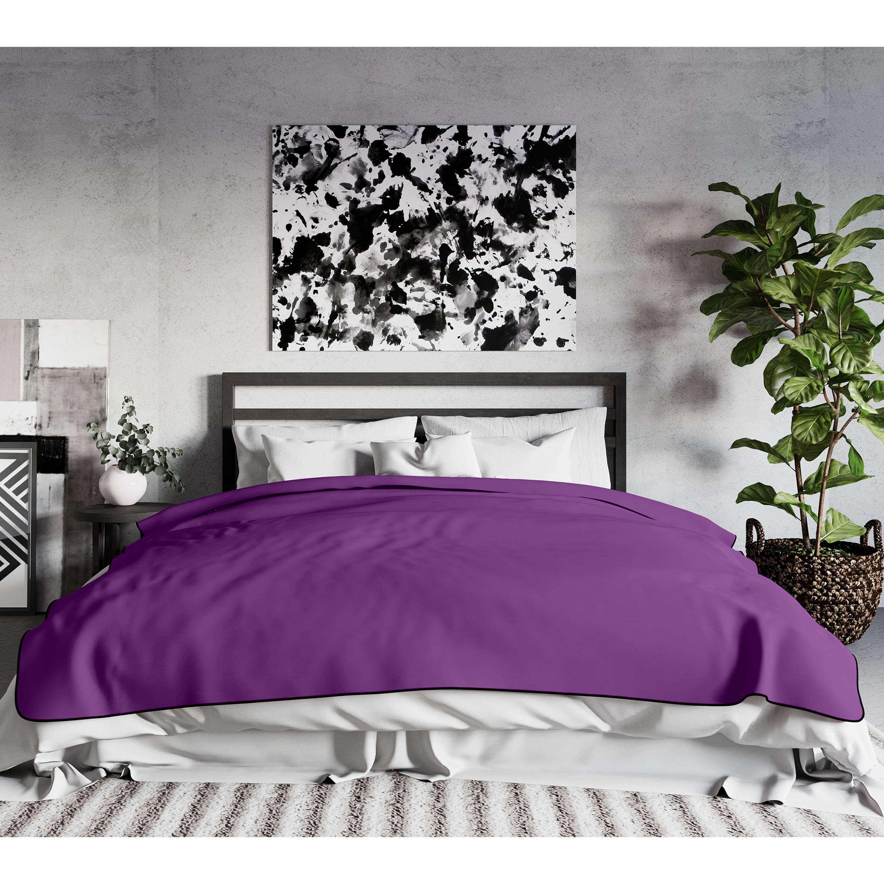 Avana Waterproof Throw Blanket - King, Microvelvet Purple