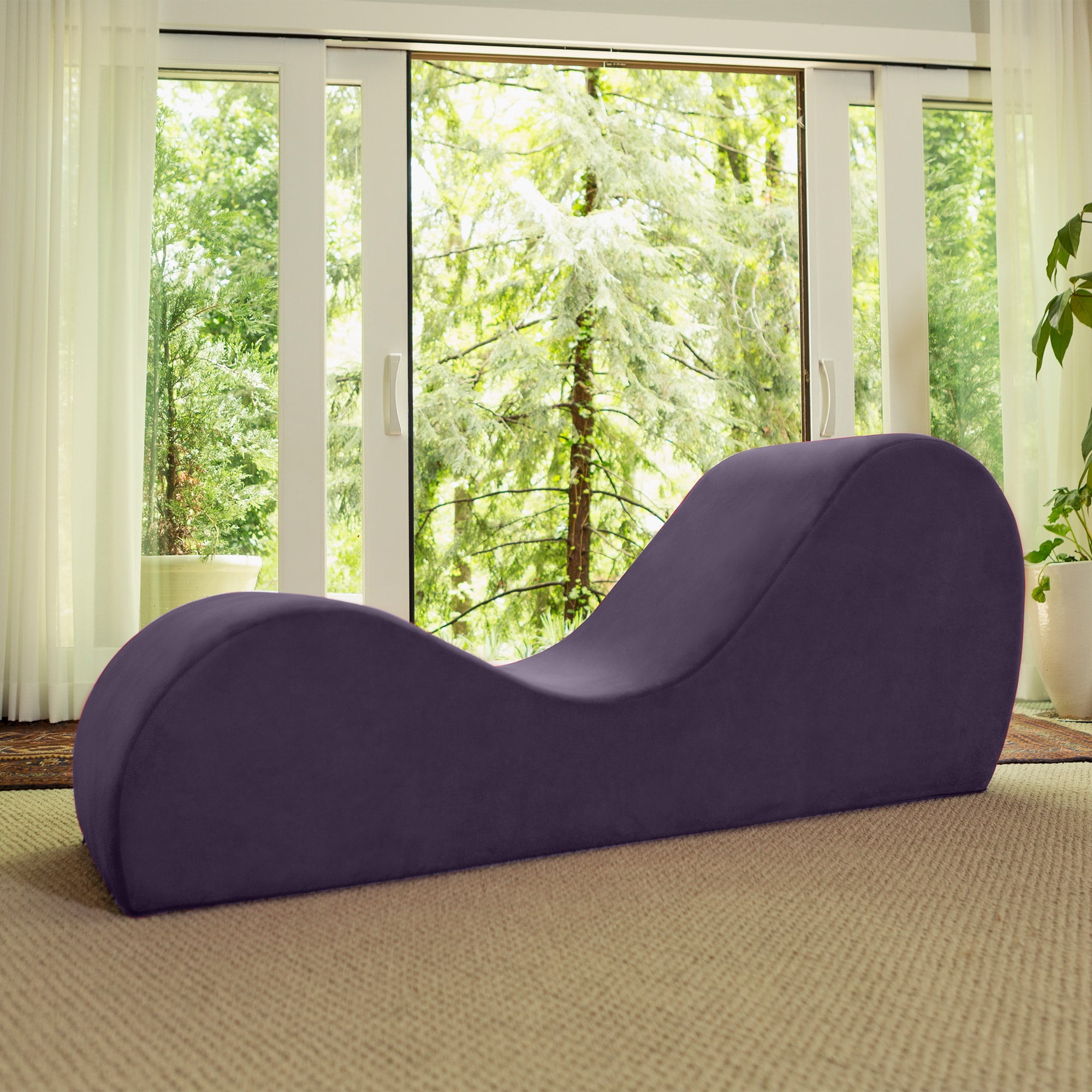 Avana Yoga Chaise Lounge Chair, Aubergine 