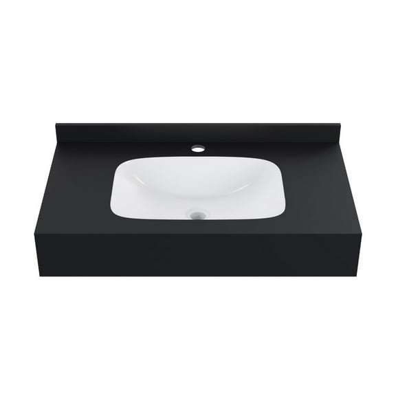 Avancer 36'' Wall Mount Sink In Black Marquina