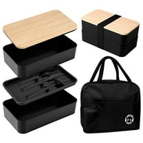 Avaner Adult Lunch Box, Stackable Lunch Containers, Minimalist Design Bento Box with Utensil Set - Leak-Proof for Dining Out, Work, Picnic