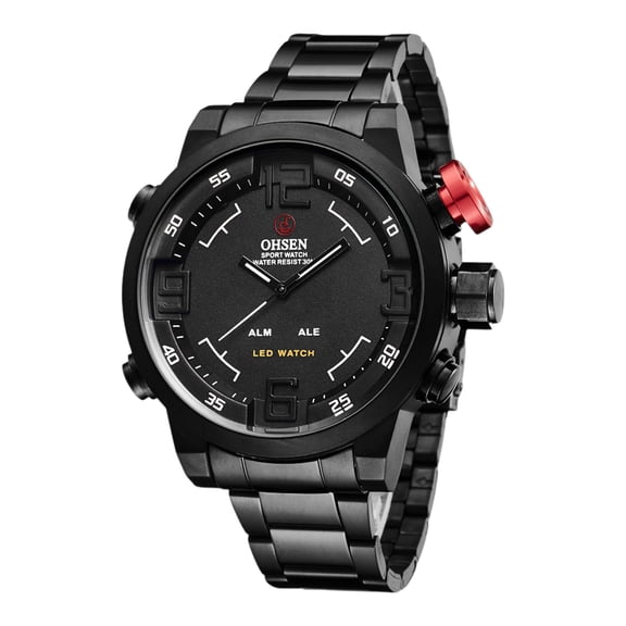 Avaner Analog Quartz Sports Watch for Men, 3Am Waterproof Luminous Arabic Numerals Stainless Steel Strap Chronograph Alarm Calendar Multi-Function Leisure Sports Watch for Men’ Gift