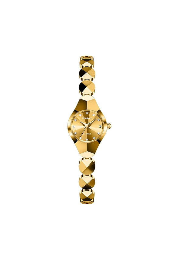 Analog Quartz Watch for Women,Diamond-Shaped Faceted Case Simulated Diamond Scale Stainless Steel Removable Strap Jewelry Gift for Wedding Anniversary Birthday