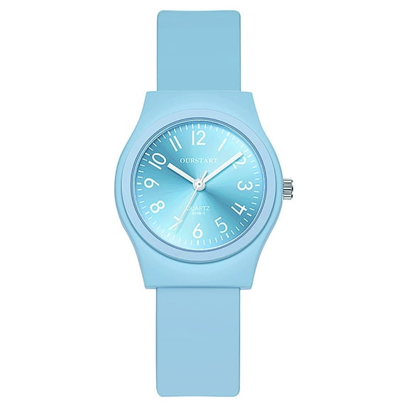 Avaner Analog Quartz Youth Watch, Arabic Numeral Scale Jelly Color Strap Student Casual Watch