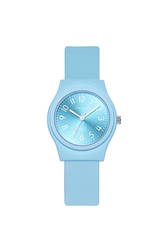 Analog Quartz Youth Watch, Arabic Numeral Scale Jelly Color Strap Student Casual Watch