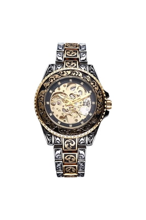 Automatic Mechanical Watches for Men: Vintage Wristwatch with Imitation Diamond Scale, 36-Hour Power Reserve, Luminous Pointer, Rotating Case for Leisure, Business, Gift