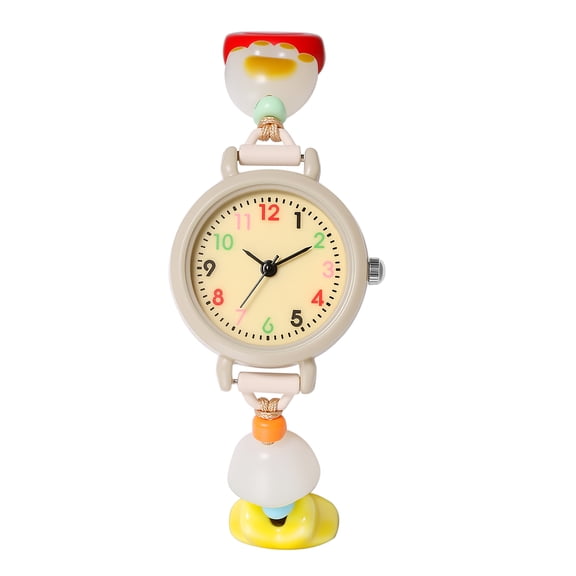 Avaner Beach Bohemian Bracelet Watch: Five-Pointed Star, Apple, Heart-Shaped Button, Wooden Beaded Strap, Rainbow Arabic Numeral Markers, Analog Quartz Watch - Birthday Gift