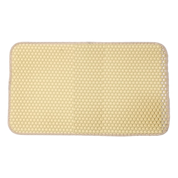 Avaner Cat Litter Mat, Honeycomb Double Layer Cat Litter Trapping Mat, Waterproof Urine Proof Non-Slip, Scatter Control, Less Waste, Easier to Clean ,Beige, 29.53" X 21.65"