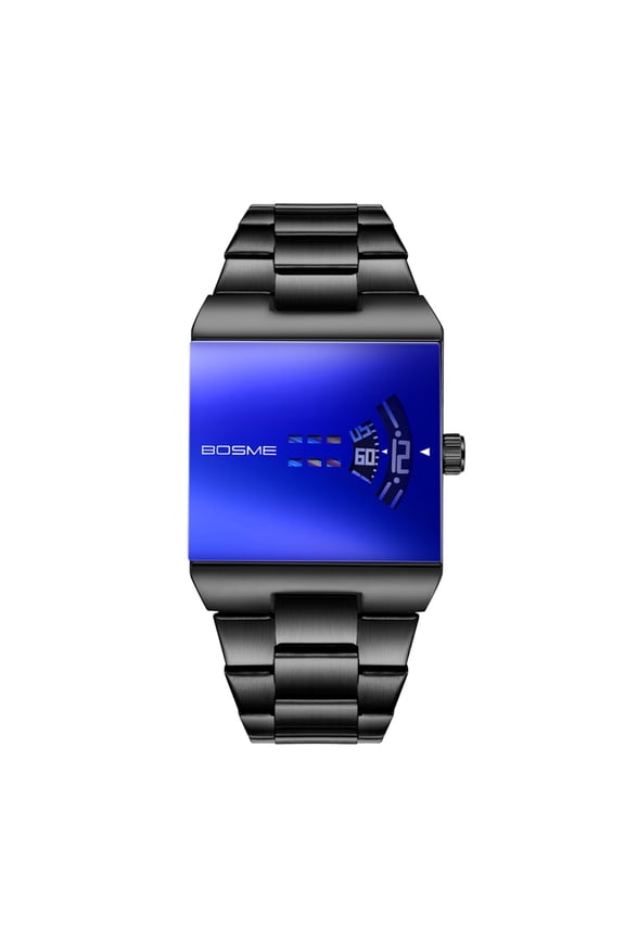 Creative Men's No Pointer Watches: Fashion Cool Handless Design Bracelet Wrist Watch for Men Punk Biker Casual Business Dress Wristwatch