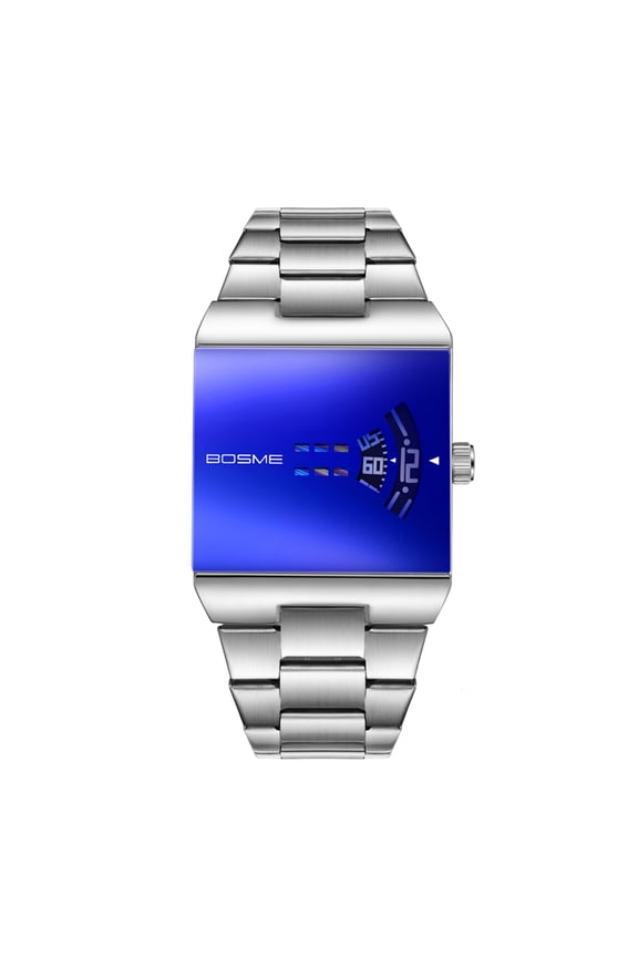 Creative Men's No Pointer Watches: Fashion Cool Handless Design Bracelet Wrist Watch for Men Punk Biker Casual Business Dress Wristwatch
