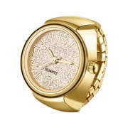 Avaner Elastic Strap Ring Watch for Women Analog Quartz Flexible Size Ring Watch for Christmas Gift