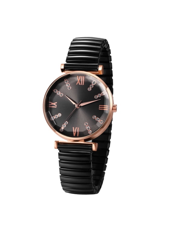 Elastic Strap Watches for Women: Large Face Arabic Numerals Analog Quartz Wrist Watches for Women Easy Reader Stretch Band Ladies Wratch