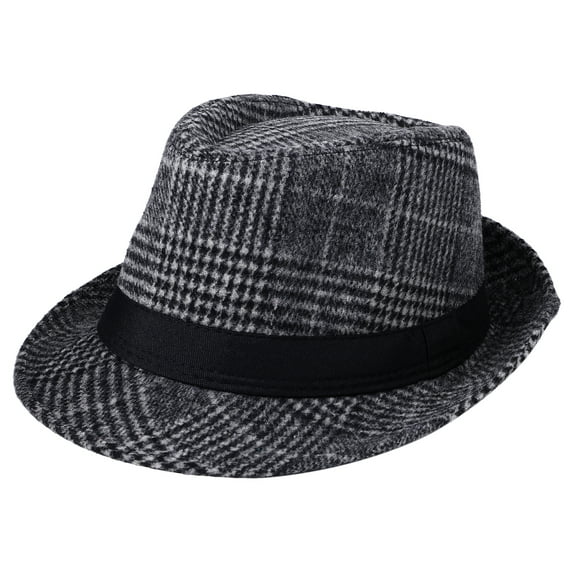 Avaner Felt Trilby Fedora Hat Short Brim Panama Jazz Hat 20s Bowler Gatsby Cap for Men Women