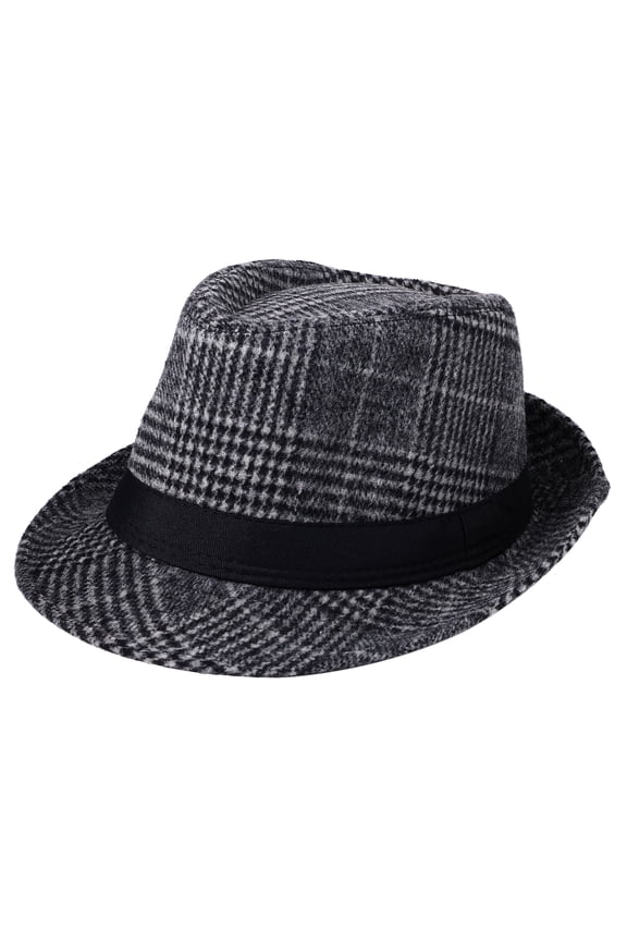 Felt Trilby Fedora Hat Short Brim Panama Jazz Hat 20s Bowler Gatsby Cap for Men Women
