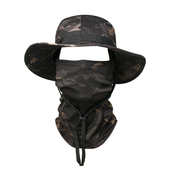 Avaner Fishing Hat Boonie Hat Tactical Hat Camo Hats Balaclava Headband Mask Set For Outdoor Sport Unisex
