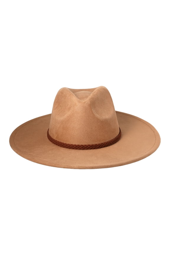 Flat Brim Fedora Hat for Women Men: Vintage Wide Brim Suede Felt Cap for All Seasons