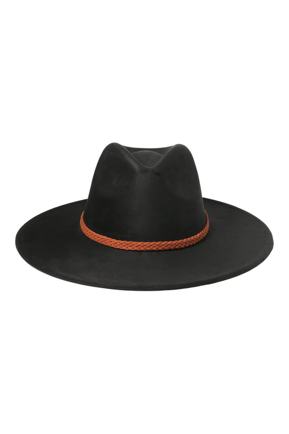 Flat Brim Fedora Hat for Women Men: Vintage Wide Brim Suede Felt Cap for All Seasons