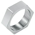 thumbnail image 1 of Avaner Hexagon Geometric Ring for Men,Stainless Steel Jewelry Hexagon Geometric Norse Viking Symbol Ring,Sliver, 1 of 7