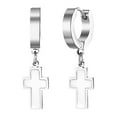 thumbnail image 1 of Avaner Hoop Hinged Dangle Cross Earrings Unisex Punk Earrings Hoop Earring and Stud Earring for Men and Women, 1 of 10