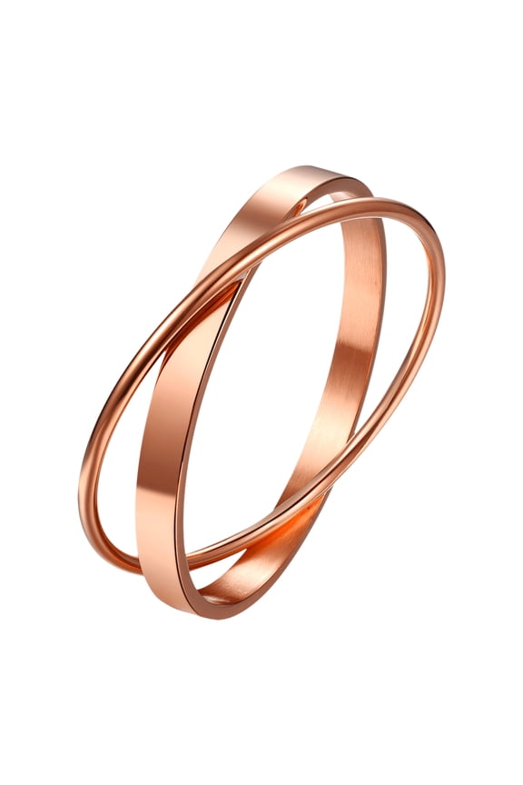 Interlocking Bangle Bracelets for Women, Stainless Steel Stackable Cuff Bracelet Friendship Bracelets Jewelry Gifts