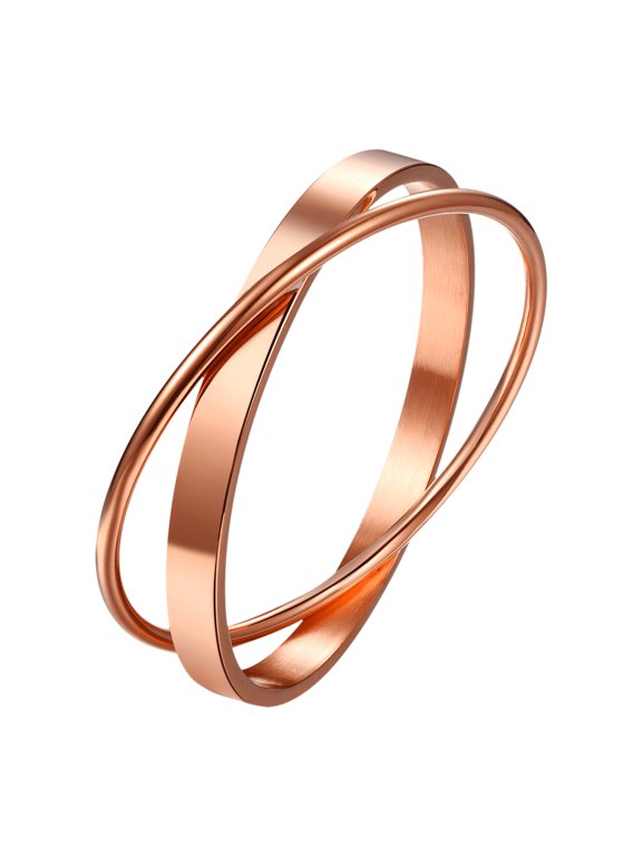 Interlocking Bangle Bracelets for Women, Stainless Steel Stackable Cuff Bracelet Friendship Bracelets Jewelry Gifts