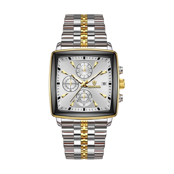 Avaner Luxury Man Quartz Wristwatch Luminous Calendar Men's Square Business Watches Stainless Steel Men Watch
