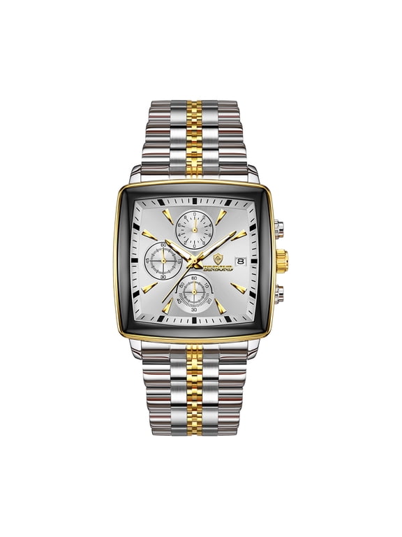 Luxury Man Quartz Wristwatch Luminous Calendar Men's Square Business Watches Stainless Steel Men Watch