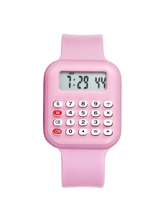 Men Women Digital Wristwatch: Multifunctional Calculator Watch Math Calculation Date Time Function Watch for Students Office