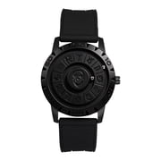 Avaner Mens Analog Quartz Crystal-less Magnetic Levitation Watch Constellation Markers Handsless Design Ball Bearings Breathable Silicone Strap