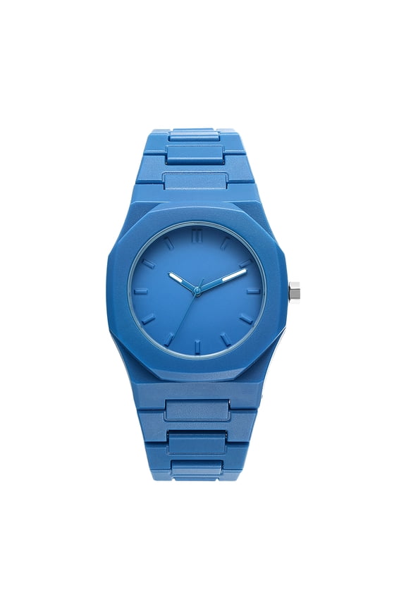 Men's Analog Quartz Diamond Octagon Case Watch: Bar scale Luminous Hands Detachable Strap - Casual