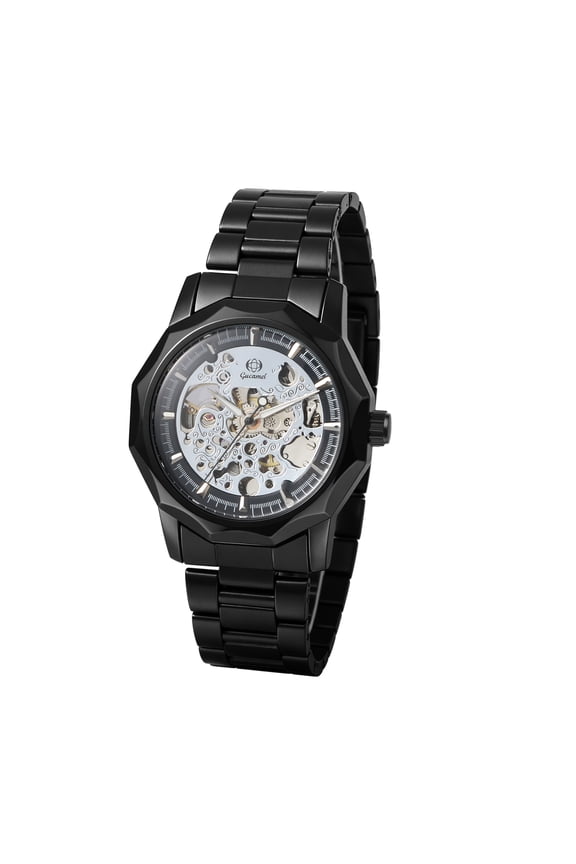 Men's Automatic Business Watch: Rhomboidal Watch with Detachable Stainless Steel Strap and Luminous Hands - for Business, Office, and Formal Occasions