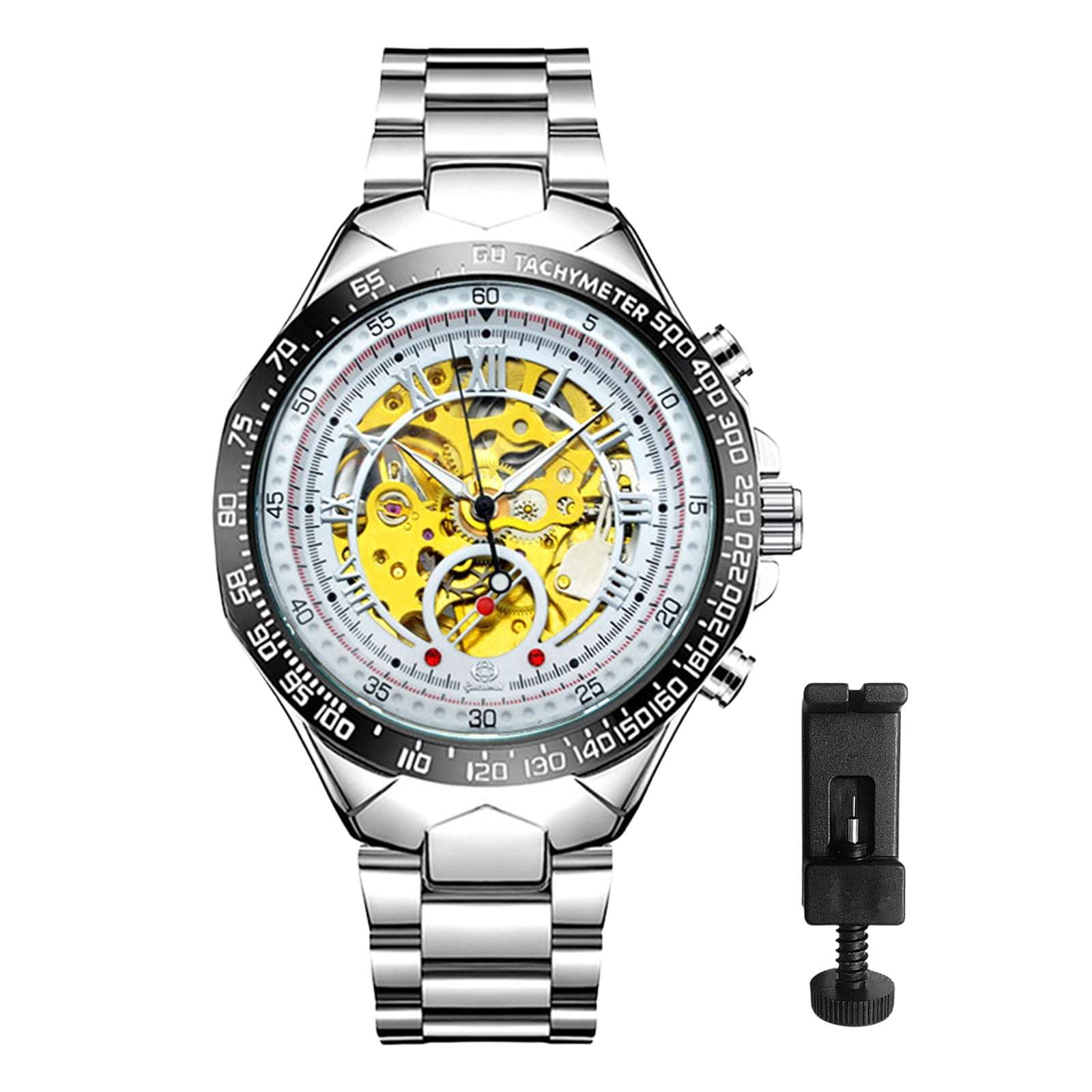 Avaner Men's Automatic Mechanical Watch: Stainless Steel Business Roman ...