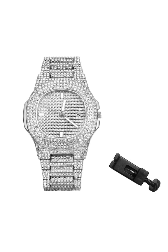 Men's Luxury Rhinestone Watch Analog Quartz Wristwatch
