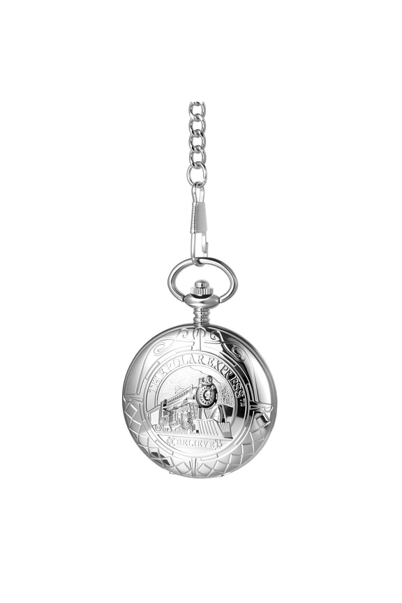 Men's Vintage Mechanical Pocket Watch :Train Relief Design Manual Winding Roman Numeral Open Face Fob Watch for Men - Father's Day Gift