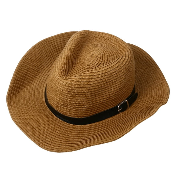 Avaner Mens Straw Cowgirl Cowboy Hat Women Floppy Packable Wide Brim Sun Hat Western Panama Travel Beach Cap Fedora Bucket Hat