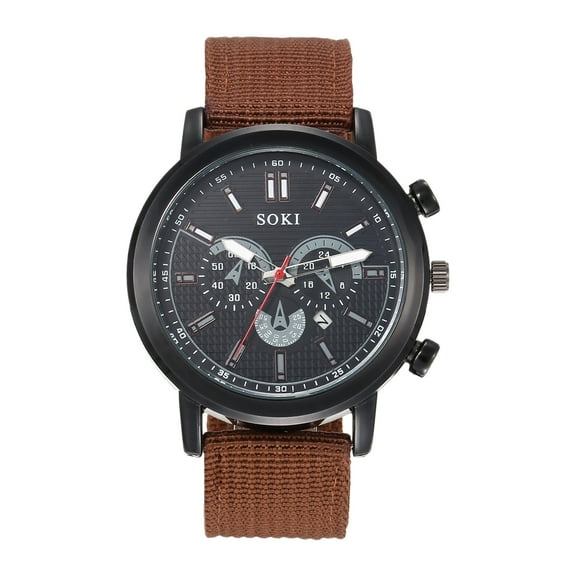 Avaner Military Watch for Men, Bar Scale Nylon Strap Outdoor Sports Analog Quartz Watch