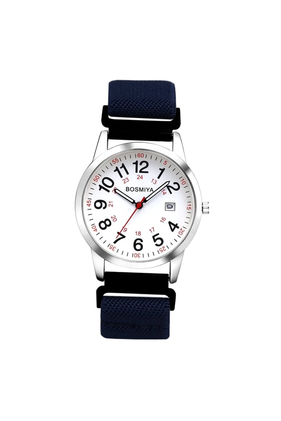 Round Elastic Watch for Men and Women: Analog Quartz Wristwatch Large Arabic Numeral Dial Braided Rope Strap Calendar for Leisure Business Gift