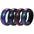 thumbnail image 1 of Avaner Silicone Wedding Ring for Men: 4 Pack 8mm Width Breathable Air Grooves Silicone Rubber Wedding Engagement Bands Valentine's Day Gift, Size 8, 1 of 6
