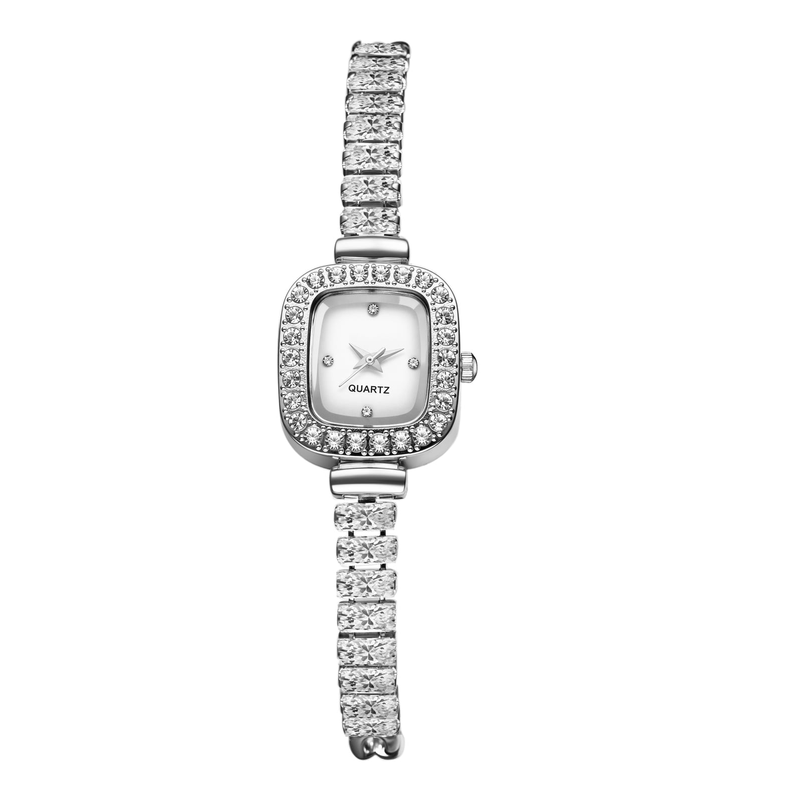 Analog Quartz Watch with Glitter Diamonds Bracelet Waterproof Wristwatch Womens-Watch-Luxury-Diamond-  main image 4