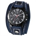 thumbnail image 1 of Avaner Steampunk Analog Quartz Watch: Multi-layer Leather Strap Watch with Three-eye Decorative Dial and Bar Scale for Men - for Gifts, 1 of 9