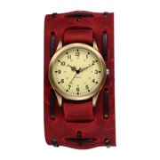 Avaner Steampunk Analog Quartz Watch for Men Detachable Genuine Leather Strap Watch with 24-Hour Arabic Numeral Scale Dial - for Gifts
