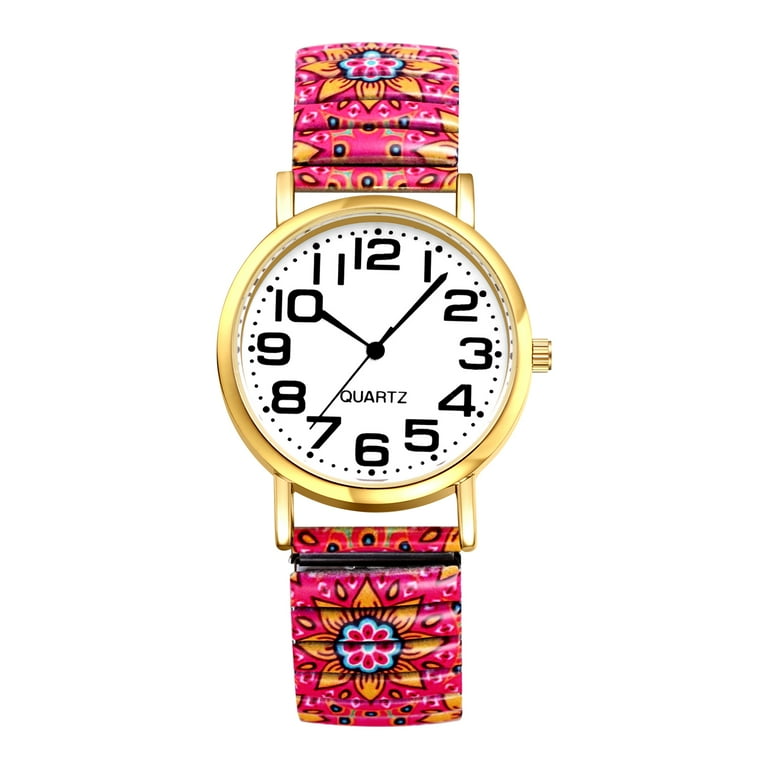 Avaner Stretch Band Watch for Women: Bohemia Flower Easy Reader