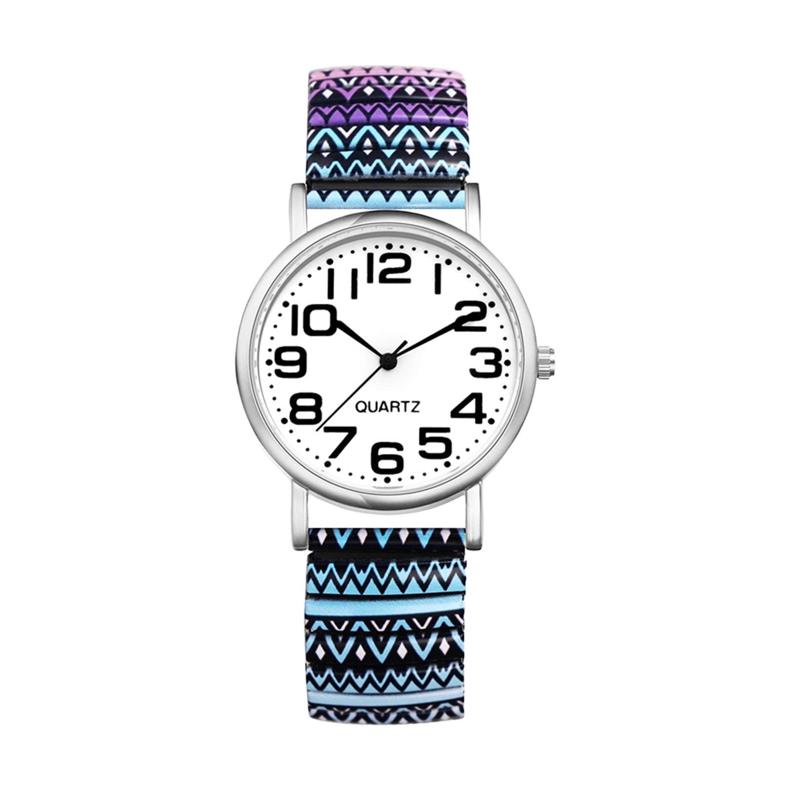 Women Easy Reader Analog Quartz Stretch Band Watch with Elastic Strap Men Women Wrist Watch Classic Quartz Easy Reader Watch  main image 3