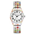 thumbnail image 1 of Avaner Stretch Band Watches for Women: Bohemia Flower Easy Reader Elastic Band Watch Large Face Big Number Analog Quartz Bracelet Watch Expansion Band Wristwatch, 1 of 7