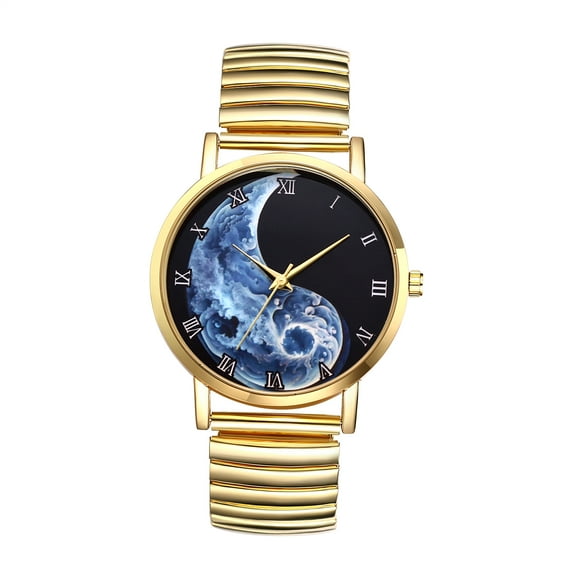 Avaner Stretch Strap Watch for Women: Analog quartz Elastic Strap Watch with Roman numerals and Tai Chi Decorative Dial