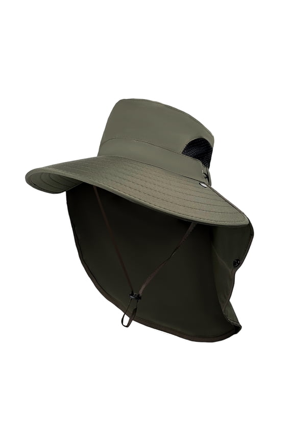 Sun Hats for Men Women Fishing Hat Breathable Wide Brim Bucket Hats Summer Safari Hat with Neck Flap