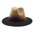 thumbnail image 1 of Avaner Trendy Fedora Hats for Men and Women Wide Brim Felt Hat Dress Panama Hat Two Tone Classic Felt Fedora Hats Adjustable, 1 of 8