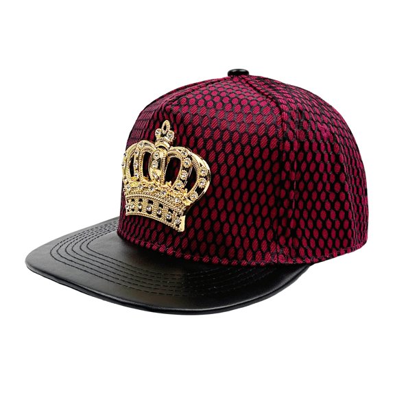 Avaner Unisex Crown Rhinestone Flat Brim Baseball Cap: Hip Hop Bling Bling Snapback for Party, Street, Performance