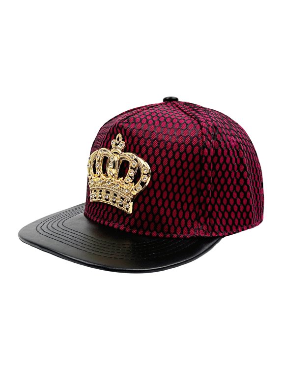 Unisex Crown Rhinestone Flat Brim Baseball Cap: Hip Hop Bling Bling Snapback for Party, Street, Performance